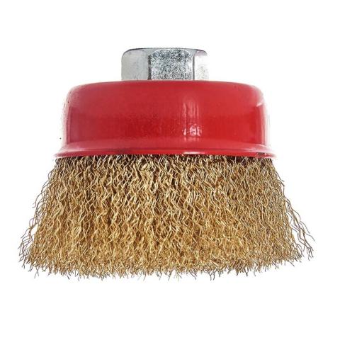 Щітка-чашка Vitals гофрована латунована 85 мм М14, 0,3 мм Щітка-чашка Vitals гофрована латунована 85 мм М14, 0,3 мм