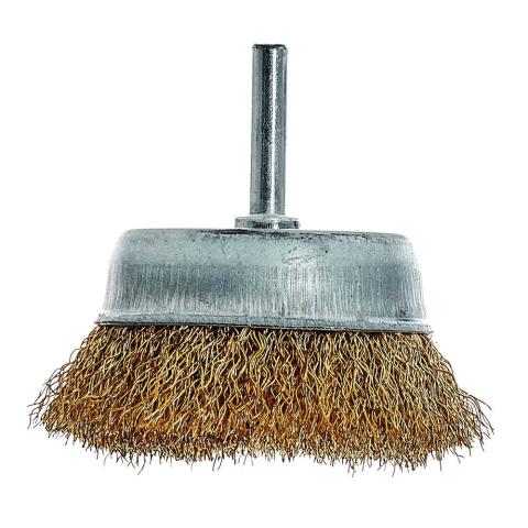 Щітка-чашка з хвостовиком Vitals гофрована латунована 75 мм, 0,3 мм Щітка-чашка з хвостовиком Vitals гофрована латунована 75 мм, 0,3 мм