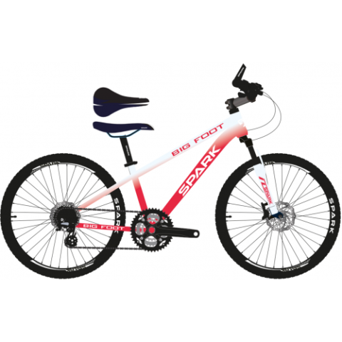 Велосипед SPARK BIG FOOT (колеса - 26'', алюмінієва рама - 18'') червоний з білим Велосипед SPARK BIG FOOT (колеса - 26'', алюмінієва рама - 18'') червоний з білим
