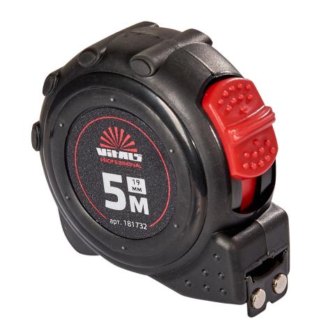 Рулетка гумова з нейлоновим покриттям полотна 5 м × 19 мм Vitals Professional Рулетка гумова з нейлоновим покриттям полотна 5 м × 19 мм Vitals Professional
