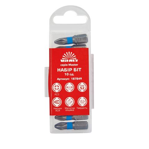 Біти S2 PZ2х25 мм, 10 од. Vitals Master Біти S2 PZ2х25 мм, 10 од. Vitals Master