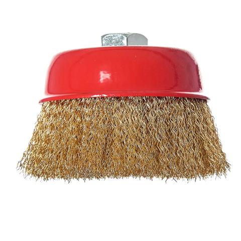 Щітка-чашка Vitals гофрована латунована 100 мм М14, 0,3 мм Щітка-чашка Vitals гофрована латунована 100 мм М14, 0,3 мм