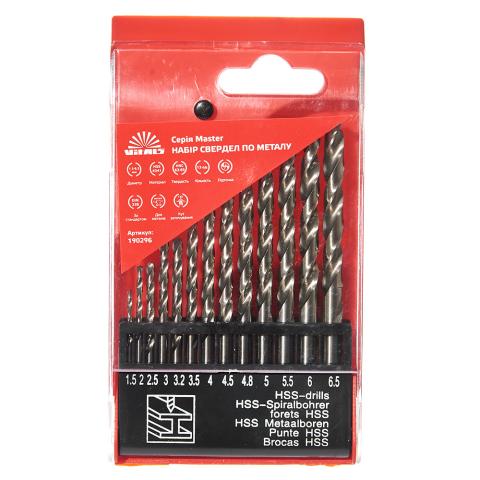 Комплект свердел HSS 13 од. 1.5–6.5 мм по металу Vitals Master