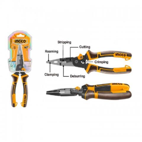 Багатофункціональні довгогубці  INGCO INDUSTRIAL 6 в 1 "Profi" 200 мм 