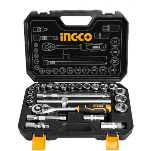 Набір головок торцевих з тріскачкою 1/2 "25 предметів INGCO INDUSTRIAL 