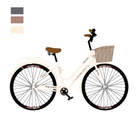 Велосипед SPARK CITY RETRO (колеса - 28", стальна рама - 18") світло - бежевий Велосипед SPARK CITY RETRO (колеса - 28", стальна рама - 18") світло - бежевий