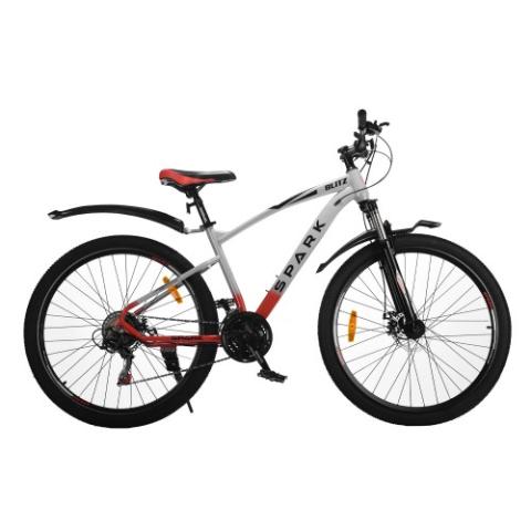 Велосипед SPARK BLITZ (колеса - 27,5", сталева рама - 17") сірий з червоним Велосипед SPARK BLITZ (колеса - 27,5", сталева рама - 17") сірий з червоним
