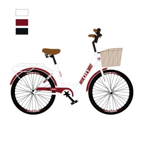 Велосипед SPARK CITY LIMU (колеса - 28", стальна рама - 18") білий з вишневим