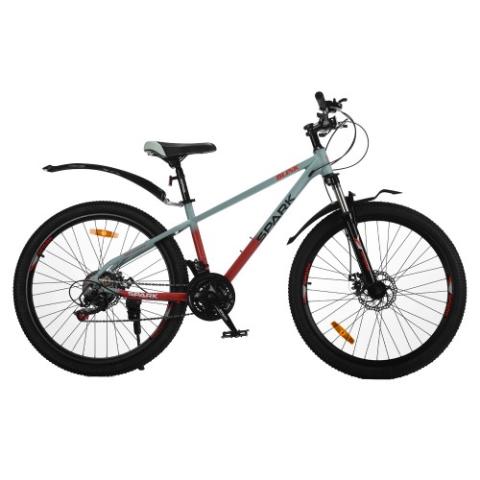 Велосипед SPARK BLINK (колеса - 26", сталева рама - 15") сірий з червоним Велосипед SPARK BLINK (колеса - 26", сталева рама - 15") сірий з червоним