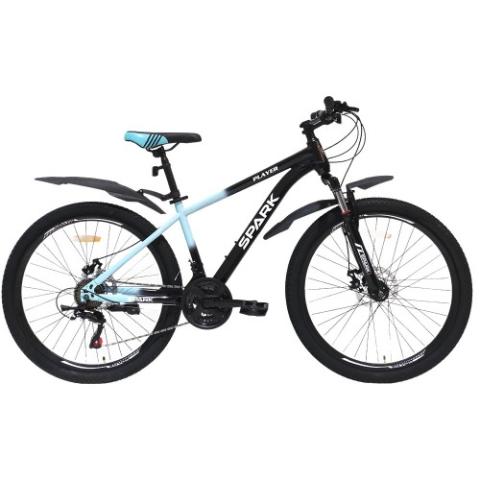 Велосипед SPARK PLAYER (колеса - 26", сталева рама - 15") чорний з блакитним Велосипед SPARK PLAYER (колеса - 26", сталева рама - 15") чорний з блакитним