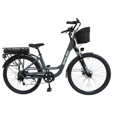 Велосипед з електромотором SPARK E-CITY COMFORT 18" 48V/500W/12,8Ah темно-сірий Велосипед з електромотором SPARK E-CITY COMFORT 18" 48V/500W/12,8Ah темно-сірий