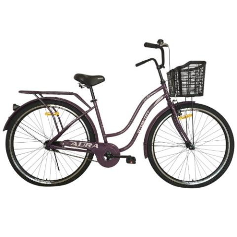 Велосипед SPARK CITY AURA (колеса - 28", сталева рама - 18") з кошиком сливовий