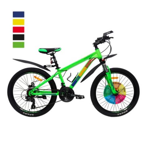Велосипед SPARK FORESTER 13 24 неоновий зелений (колеса - 24", сталева рама - 13")
