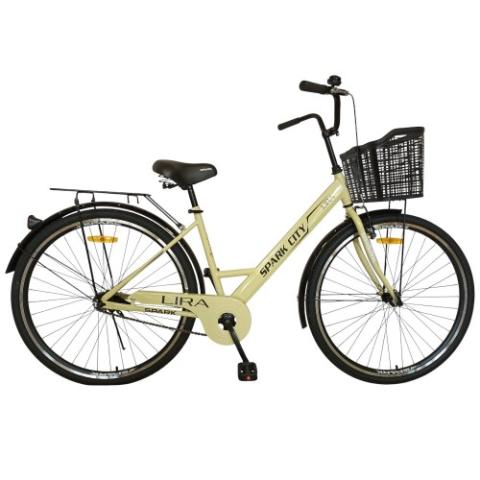 Велосипед SPARK CITY LIRA (колеса - 28", сталева рама - 18") з кошиком світло-бежевий Велосипед SPARK CITY LIRA (колеса - 28", сталева рама - 18") з кошиком світло-бежевий