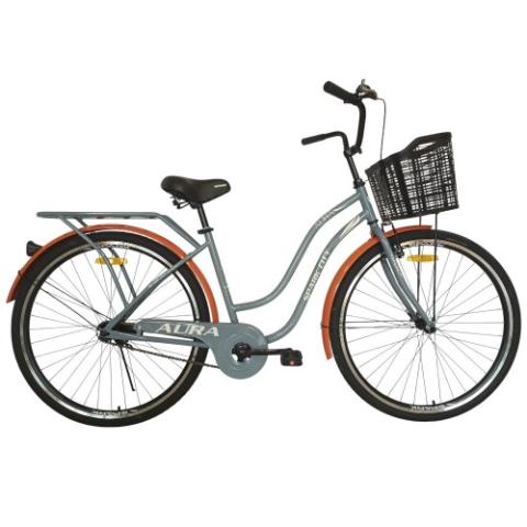 Велосипед SPARK CITY AURA (колеса - 28", сталева рама - 18") з кошиком сірий