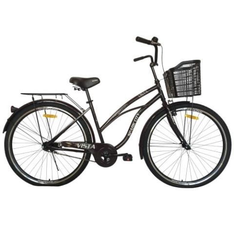 Велосипед SPARK CITY VISTA (колеса - 28", сталева рама - 18") із кошиком темно-коричневий