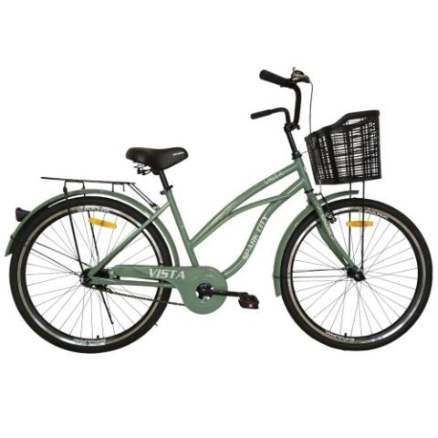 Велосипед SPARK CITY VISTA (колеса - 26", сталева рама - 17") з оливковим кошиком