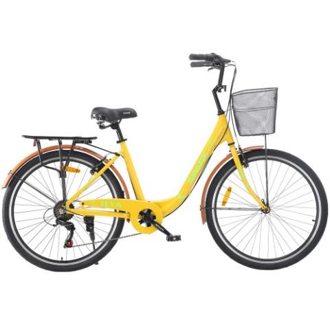 Велосипед SPARK CITY TEYA (колеса - 26", алюмінієва рама - 17") жовтий Велосипед SPARK CITY TEYA (колеса - 26", алюмінієва рама - 17") жовтий