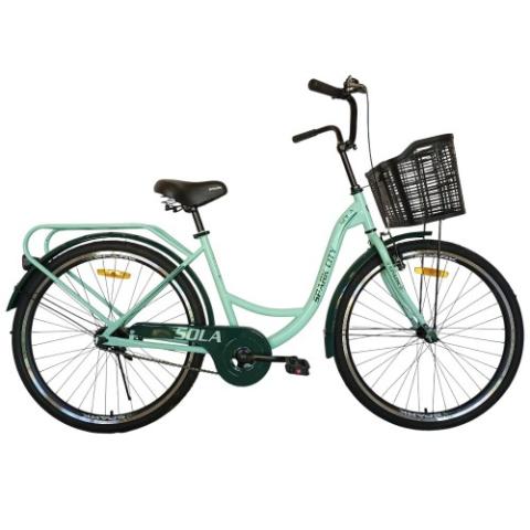 Велосипед SPARK CITY SOLA (колеса - 26", сталева рама - 17") з кошиком світло-м`ятний Велосипед SPARK CITY SOLA (колеса - 26", сталева рама - 17") з кошиком світло-м`ятний