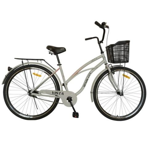 Велосипед SPARK CITY VISTA (колеса - 28", сталева рама - 18") з кошиком світло-сірий Велосипед SPARK CITY VISTA (колеса - 28", сталева рама - 18") з кошиком світло-сірий