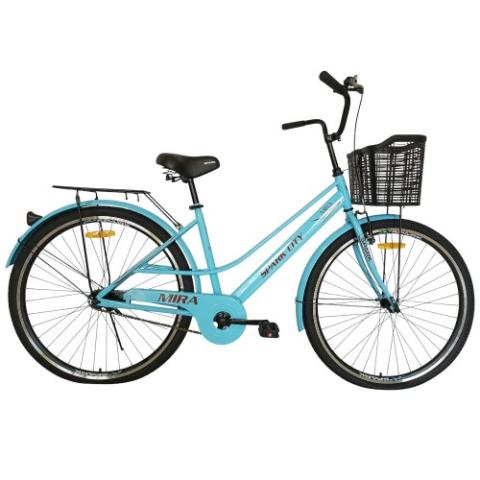 Велосипед SPARK CITY MIRA (колеса - 28", сталева рама - 18") з кошиком світло-блакитний