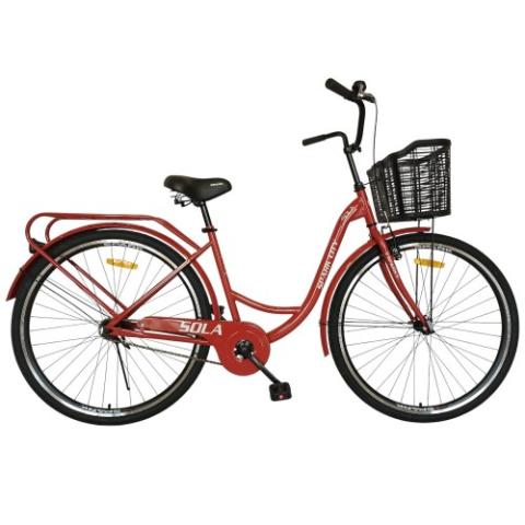 Велосипед SPARK CITY SOLA (колеса - 28", сталева рама - 18") з кошиком темно-вишневий Велосипед SPARK CITY SOLA (колеса - 28", сталева рама - 18") з кошиком темно-вишневий
