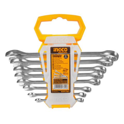 Комплект комбінованих гайкових ключів 6–19 мм 8 шт. INGCO INDUSTRIAL Комплект комбінованих гайкових ключів 6–19 мм 8 шт. INGCO INDUSTRIAL