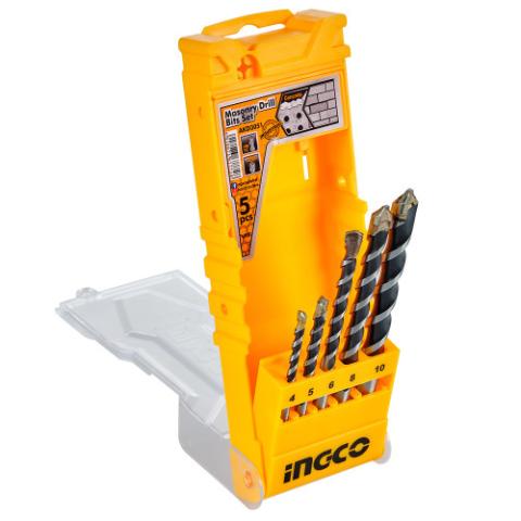 Набір свердел по бетону 5 шт 4-10 мм INGCO Набір свердел по бетону 5 шт 4-10 мм INGCO
