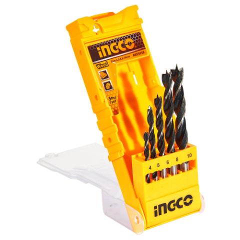 Набір свердел по дереву 5 шт. 4–10 мм, коробка INGCO Набір свердел по дереву 5 шт. 4–10 мм, коробка INGCO