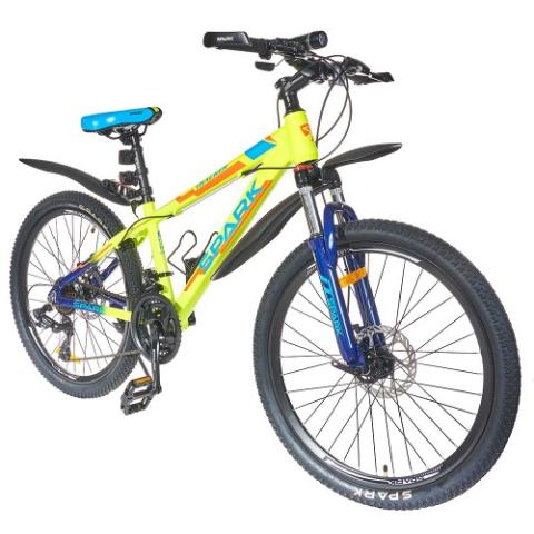 Велосипед SPARK TRACKER 13 24 неоновий жовтий  (колеса - 24", алюмінієва рама - 13")